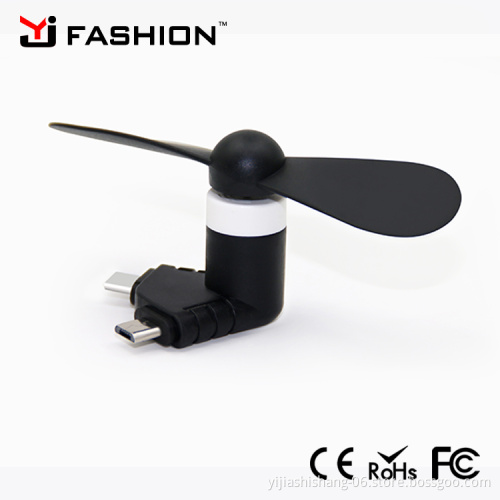 2 IN 1 Travel Portable CellPhone Mini Fan Cooling Cooler For Micro USB For iPhone 5 5S SE 6 6S Plus 8 Pin Android Phones S6 S7